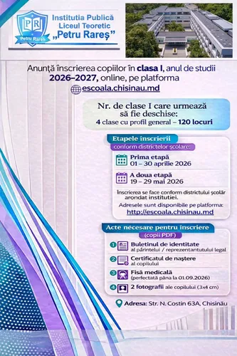 Inscrierea copiilor in clasa 1 anul de studii 2026-2027